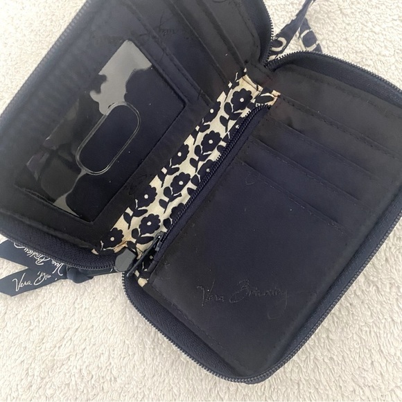 Vera Bradley Wristlet Twirly Birds Navy Blue White Cigarette Credit Card Money - Picture 5 of 7